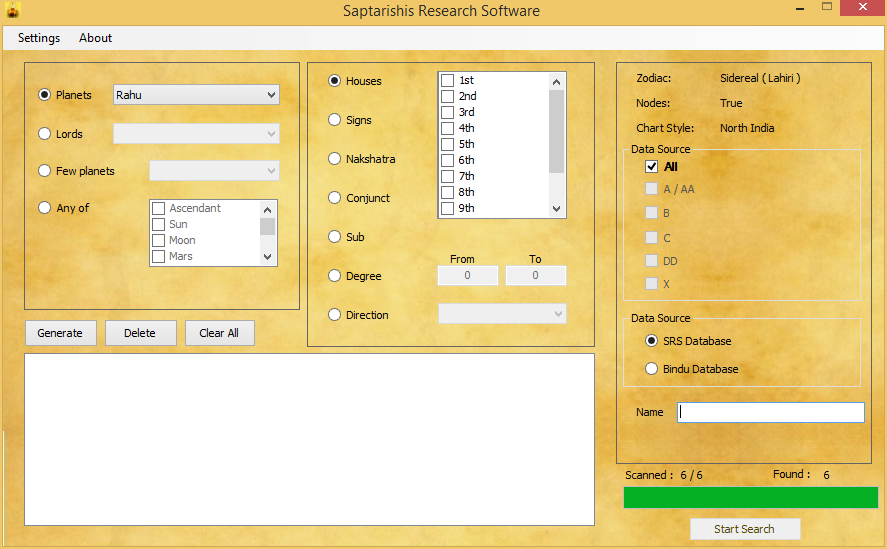 Saptarishis Astrology Research Software
